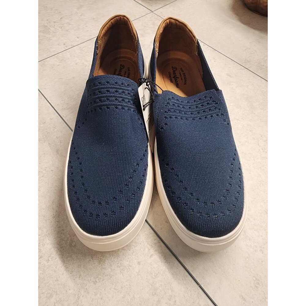 Dearfoams Womens Navy Blue Original Comfort Slip-On Sneakers 7.5